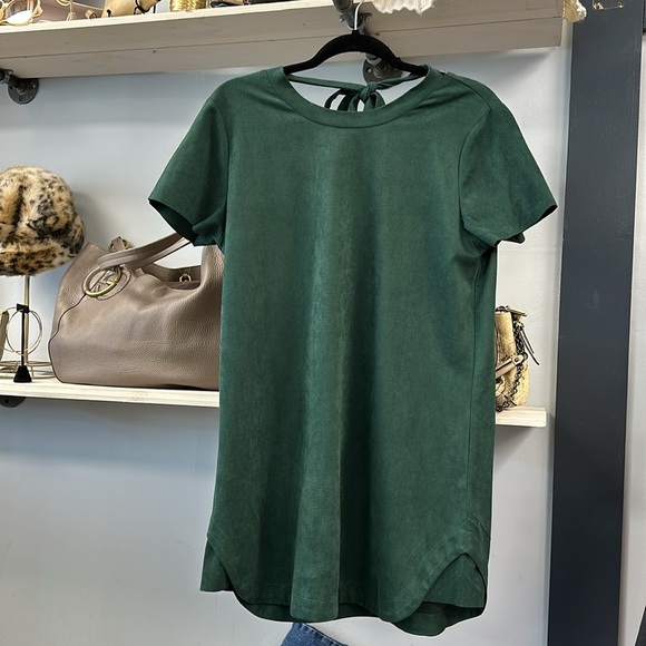 MINK PINK Remember Me Suede Tee Dress - HUNTER GREEN - Picture 3 of 5